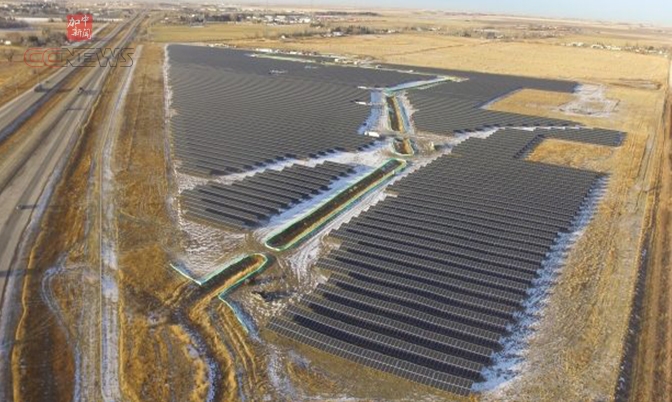 阿尔伯塔建加西最大太阳能发电站